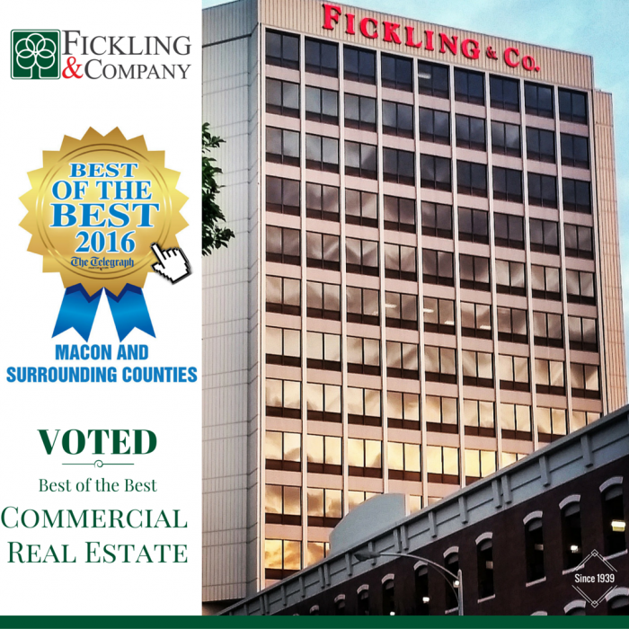 Voted 2016 Best of the Best Commercial Real Estate Brokerage Fickling